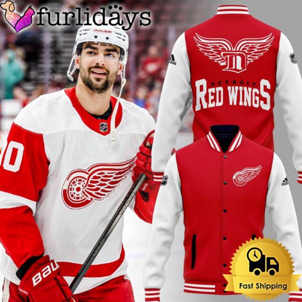 NHL Detroit Red Wings Team Logo Baseball Jacket