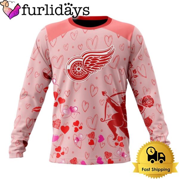 NHL Detroit Red Wings Valentine’s Day Sweatshirt For Couple