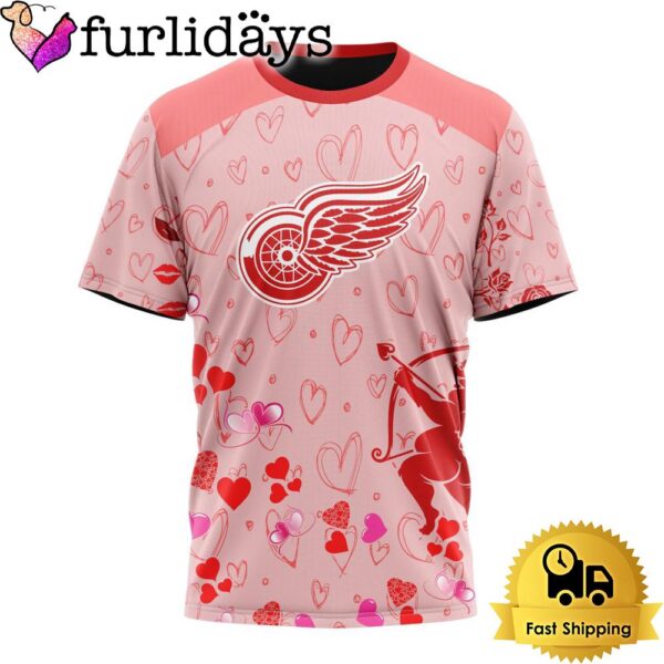 NHL Detroit Red Wings Valentine’s Day T Shirt For Couple