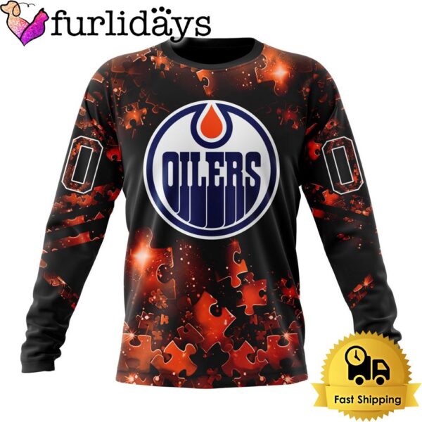 NHL Edmonton Oilers Autism Awareness Hockey Custom Sweatshirt