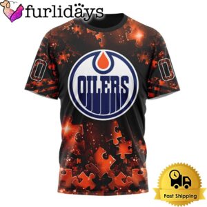 NHL Edmonton Oilers Autism Awareness Hockey Custom T Shirt