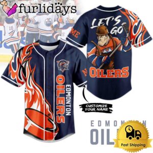 NHL Edmonton Oilers Let’s Go Mascot Baseball Jersey