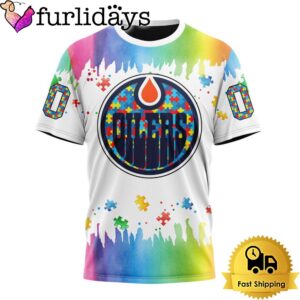 NHL Edmonton Oilers Logo Special Autism Awareness Design Custom T Shirt