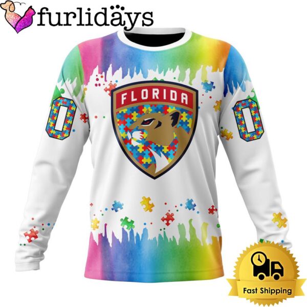 NHL Florida Panthers Logo Special Autism Awareness Design Custom Sweatshirt