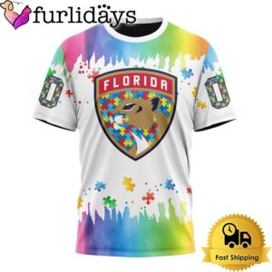 NHL Florida Panthers Logo Special Autism Awareness Design Custom T Shirt