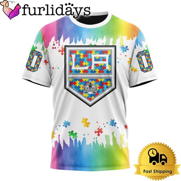 NHL Los Angeles Kings Logo Special Autism Awareness Design Custom T Shirt