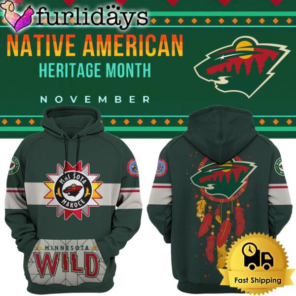 NHL Minnesota Wild 2024 Native American Heritage Month Hoodie