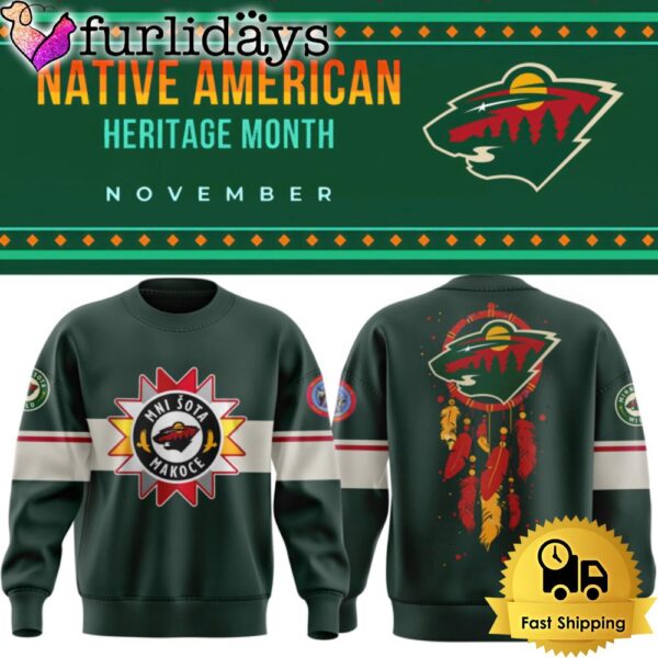 NHL Minnesota Wild 2024 Native American Heritage Month Sweatshirt