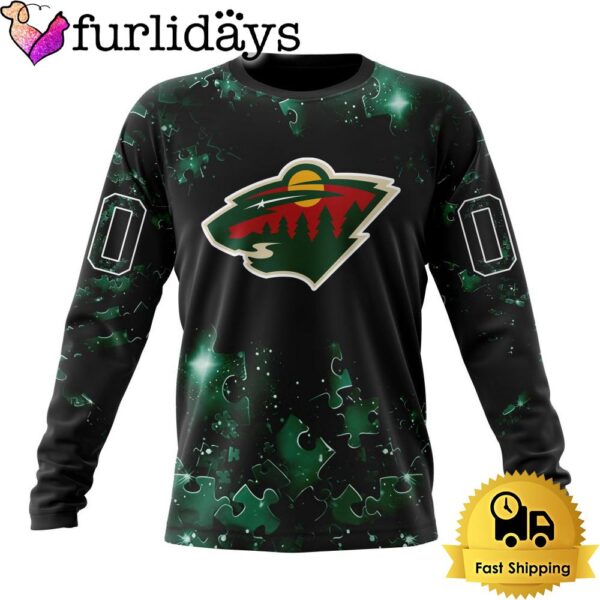 NHL Minnesota Wild Autism Awareness Hockey Custom Sweatshirt