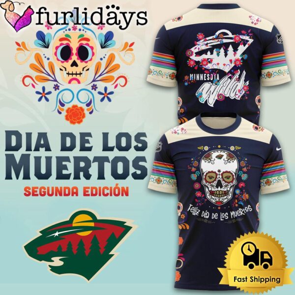 NHL Minnesota Wild Dia De Los Muertos T Shirt