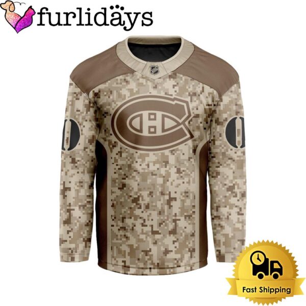 NHL Montreal Canadiens Desert Camouflage Design Custom Hockey Jersey