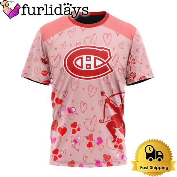 NHL Montreal Canadiens Valentine’s Day T Shirt For Couple