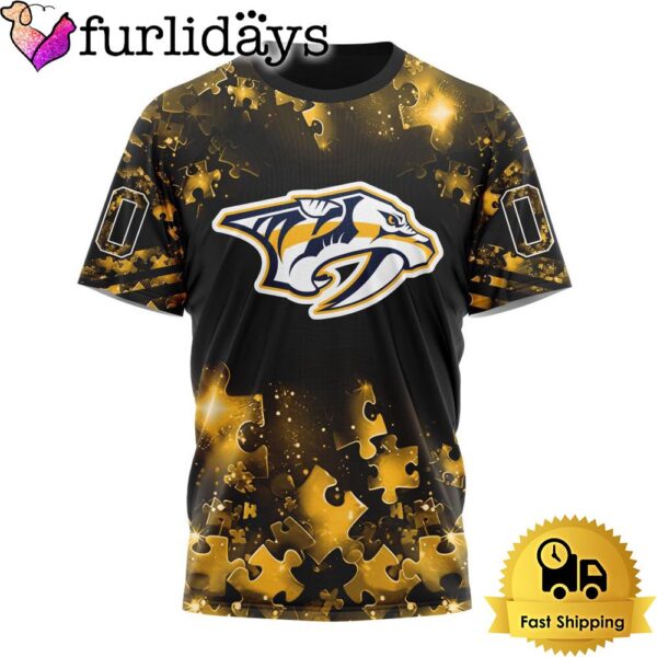 NHL Nashville Predators Autism Awareness Hockey Custom T Shirt