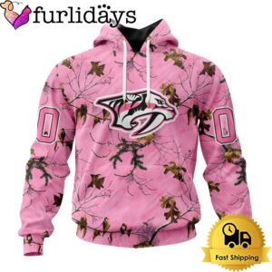 NHL Nashville Predators Special Realtree Pink Camouflage Custom Hoodie