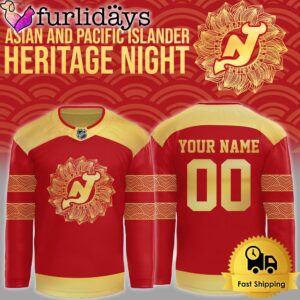 NHL New Jersey Devils Asian And Pacific Islander Heritage Night Logo Team Hockey Jersey