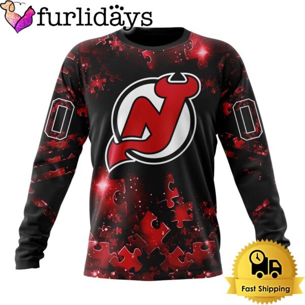 NHL New Jersey Devils Autism Awareness Hockey Custom Sweatshirt