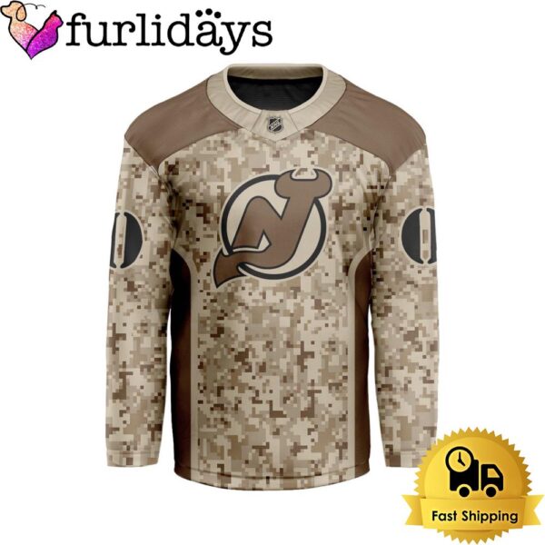 NHL New Jersey Devils Desert Camouflage Design Custom Hockey Jersey