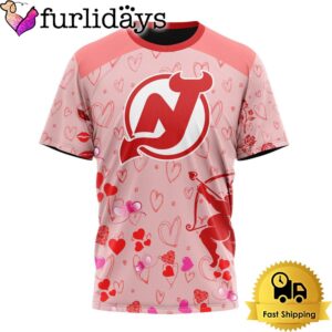 NHL New Jersey Devils Valentine’s Day T Shirt For Couple