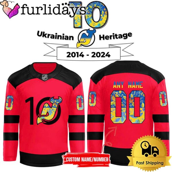 NHL New Jersey Devils x Ukrainian Heritage Day Hockey Jersey