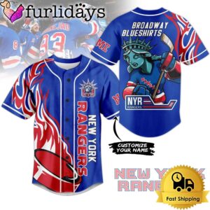 NHL New York Rangers Broadway Blueshirts Baseball Jersey