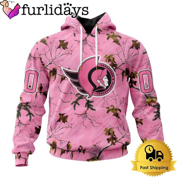 NHL Ottawa Senators Special Realtree Pink Camouflage Custom Hoodie