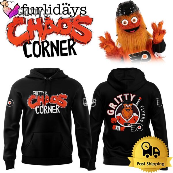 NHL Philadelphia Flyers 2025 Gritty’s Chaos Corner Day Black Hoodie