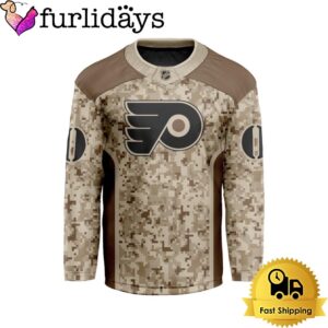 NHL Philadelphia Flyers Desert Camouflage Design Custom Hockey Jersey