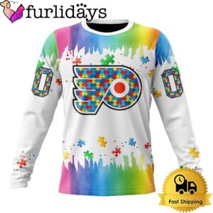 NHL Philadelphia Flyers Logo Special Autism Awareness Design Custom Sweatshirt