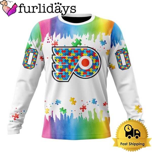 NHL Philadelphia Flyers Logo Special Autism Awareness Design Custom Sweatshirt