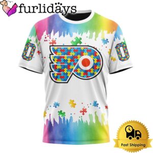 NHL Philadelphia Flyers Logo Special Autism Awareness Design Custom T Shirt