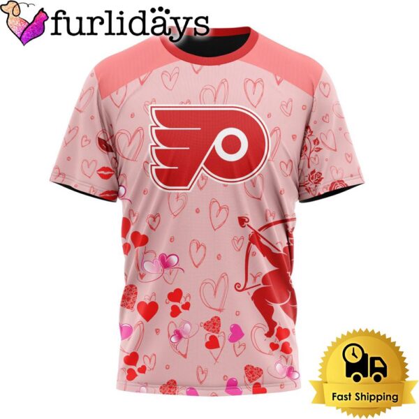 NHL Philadelphia Flyers Valentine’s Day T Shirt For Couple