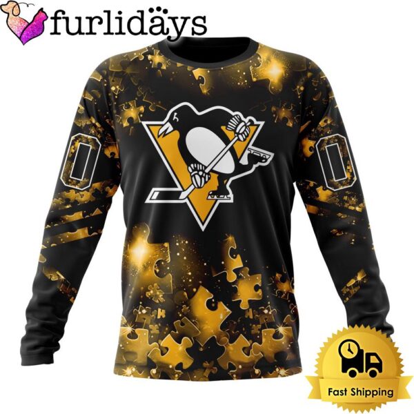 NHL Pittsburgh Penguins Autism Awareness Hockey Custom Sweatshirt