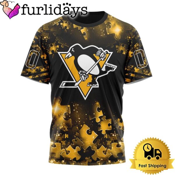 NHL Pittsburgh Penguins Autism Awareness Hockey Custom T Shirt