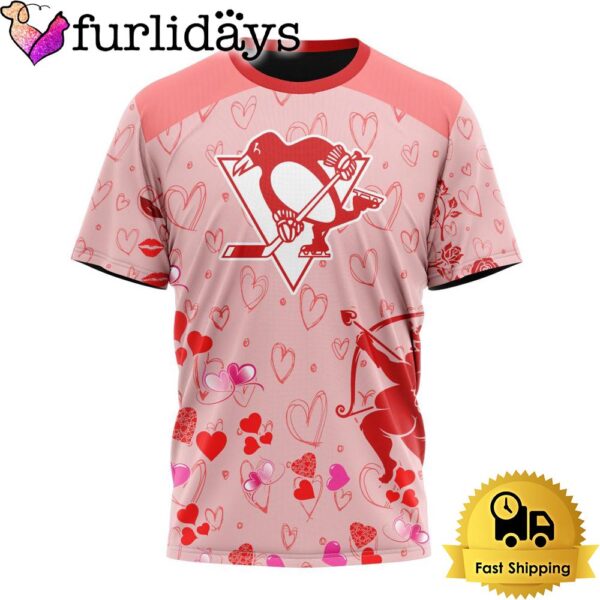 NHL Pittsburgh Penguins Valentine’s Day T Shirt For Couple