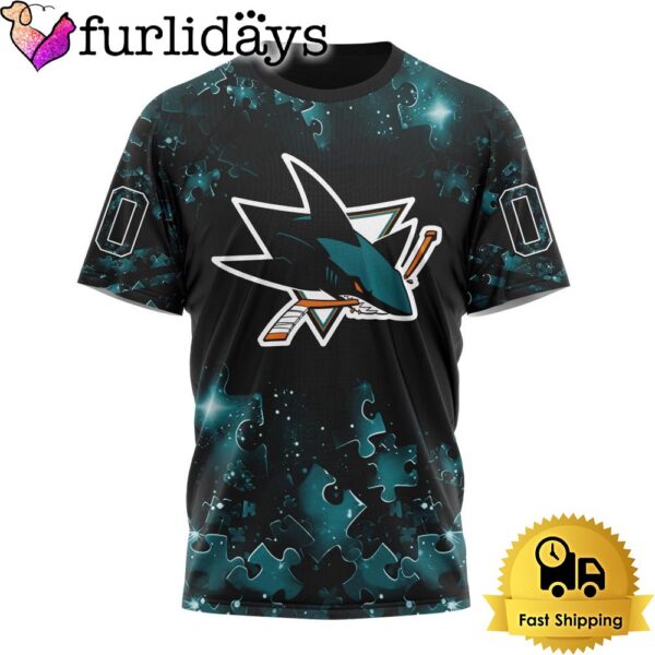 NHL San Jose Sharks Autism Awareness Hockey Custom T Shirt