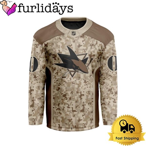 NHL San Jose Sharks Desert Camouflage Design Custom Hockey Jersey