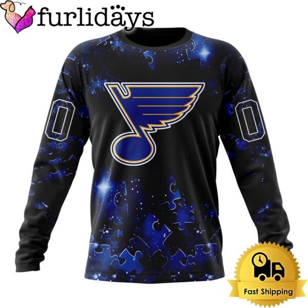 NHL St Louis Blues Autism Awareness Hockey Custom Sweatshirt