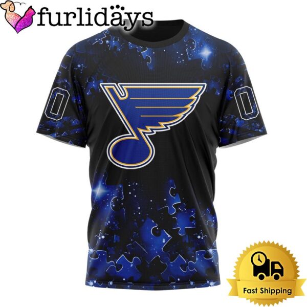 NHL St Louis Blues Autism Awareness Hockey Custom T Shirt