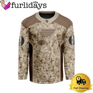 NHL St Louis Blues Desert Camouflage Design Custom Hockey Jersey