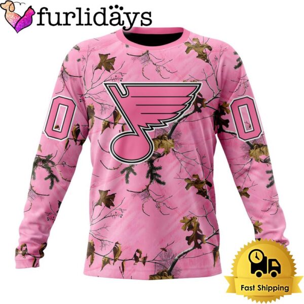 NHL St Louis Blues Special Realtree Pink Camouflage Custom Sweatshirt