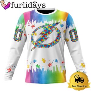 NHL Tampa Bay Lightning Logo Special Autism Awareness Design Custom Sweatshirt