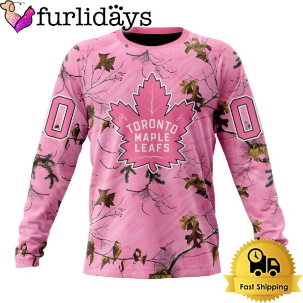 NHL Toronto Maple Leafs Special Realtree Pink Camouflage Custom Sweatshirt