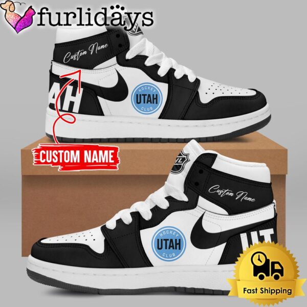 NHL Utah Hockey Club Team Logo Custom Black Air Jordan 1 Shoes