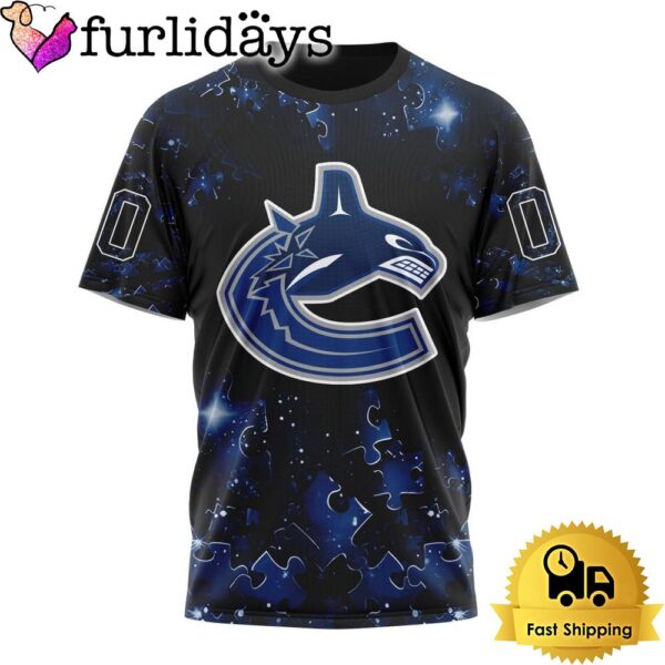 NHL Vancouver Canucks Autism Awareness Hockey Custom T Shirt