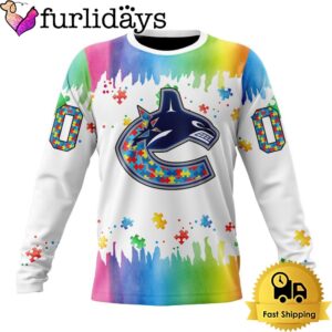 NHL Vancouver Canucks Logo Special Autism Awareness Design Custom Sweatshirt