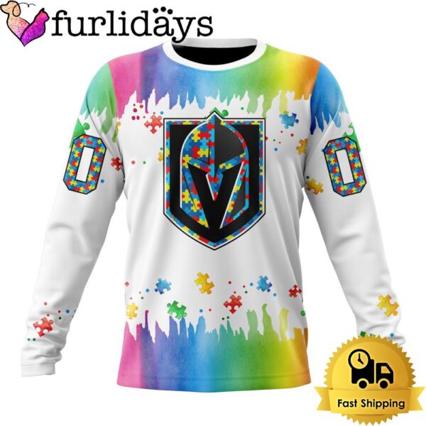 NHL Vegas Golden Knights Logo Special Autism Awareness Design Custom Sweatshirt