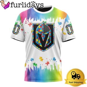 NHL Vegas Golden Knights Logo Special Autism Awareness Design Custom T Shirt