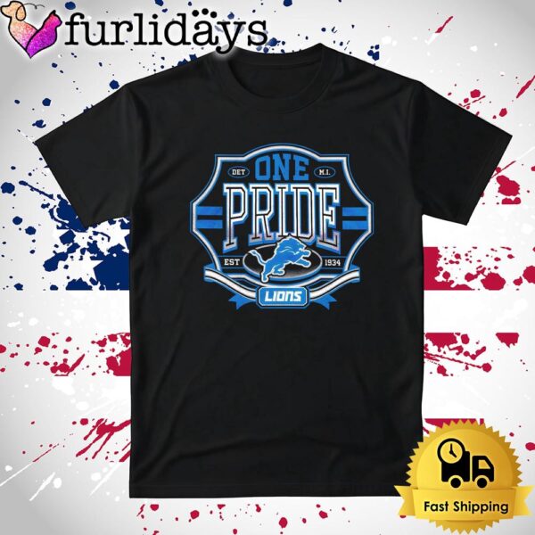 One Pride Detroit Lions Est 1934 Logo T Shirt