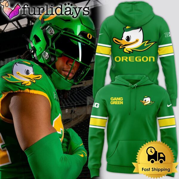 Oregon Ducks Football Gang Green Hoodie