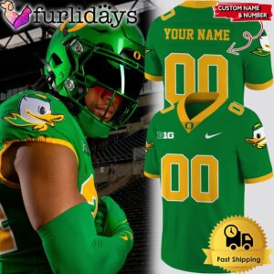 Oregon Ducks Gang Green Football Jersey